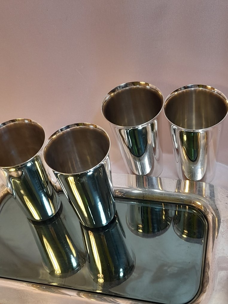 Bossi de Uberti Silverplate - Drinking service (7) - Silverplated, Glass #1.0