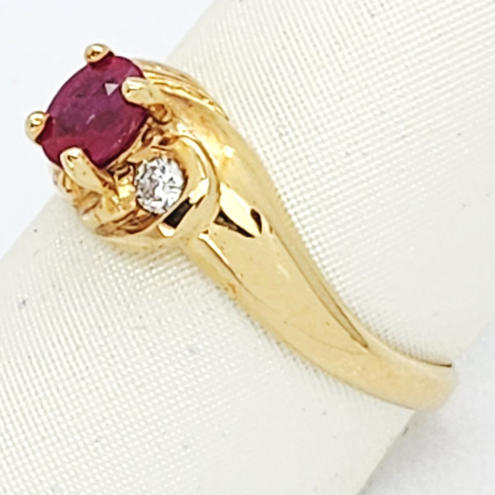 Δαχτυλίδι - 18 καράτια Κίτρινο χρυσό -  0.35ct. tw. Ρουμπίνι - Διαμάντι #2.1