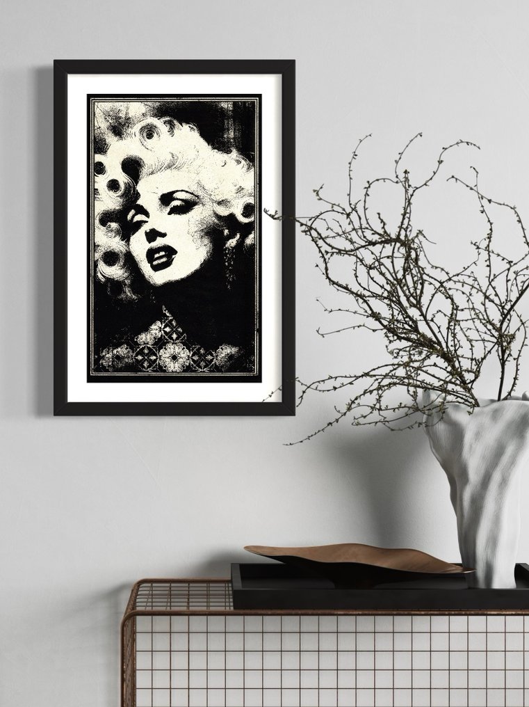 Æ (XX-XXI) - Marilyn — Shadows Mixed Media Triptych · 2025 #2.1