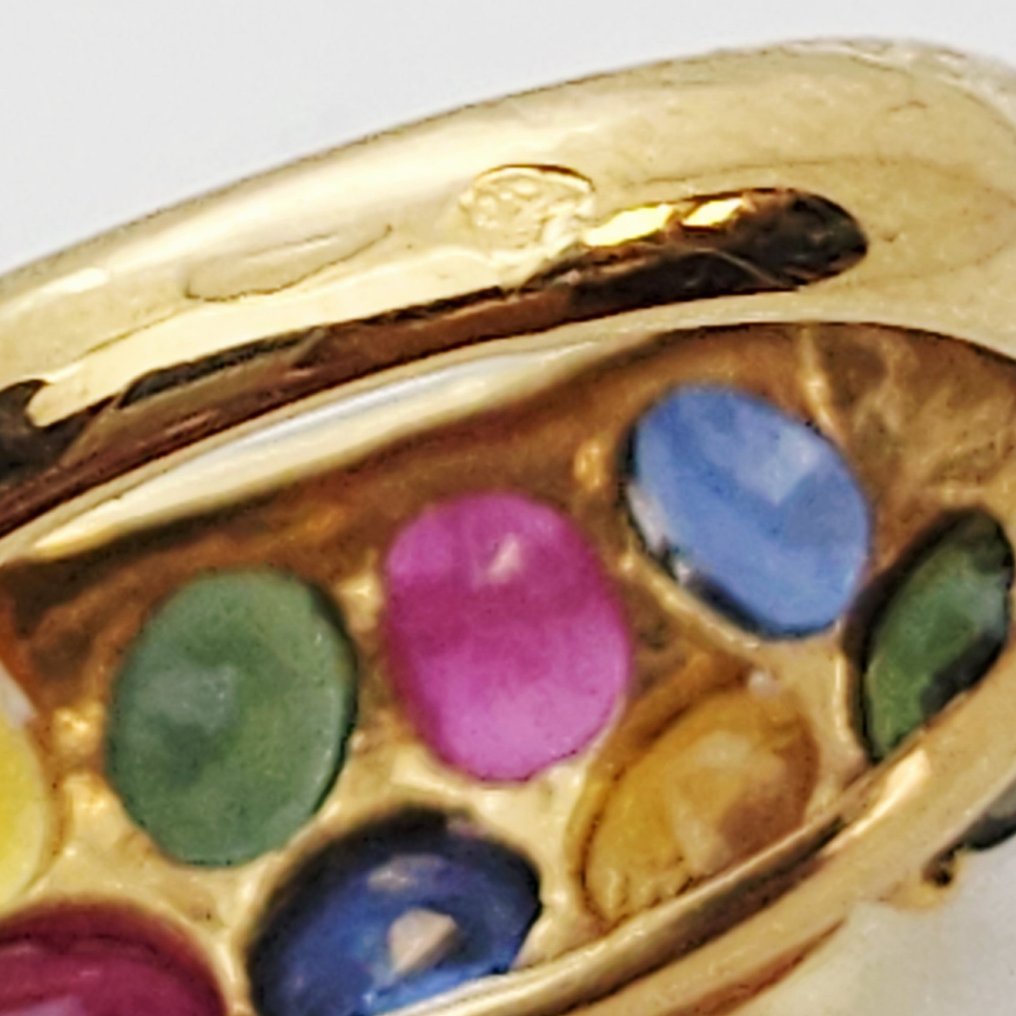 Bague - 18 carats Or jaune - 0.80ct. tw. Rubis - Tanzanite - tourmalines #4.3