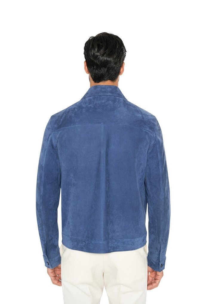 RRP 5200€ ISAIA NAPOLI "Portofino" Royal Blue Jacket Lambskin Leather - 48 IT - Jacket - New with tags #1.0