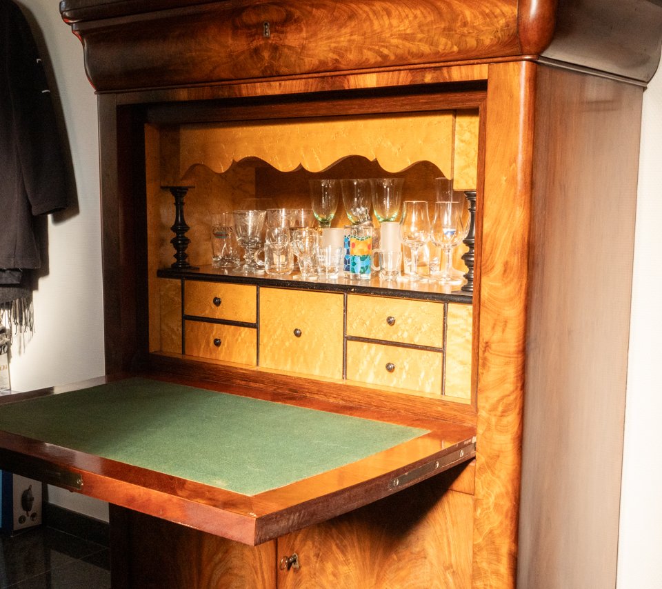 Sekretär - Holz - Sekretärschreibtisch mit Marmortop #4.3