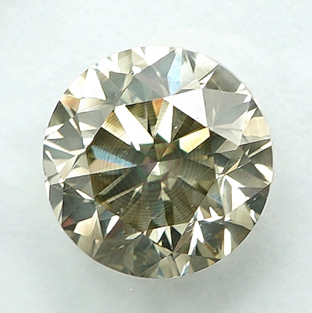没有保留价 - 1 pcs 钻石 (天然色彩的) - 0.99 ct - 圆形 - Fancy 稍帶灰色的 黄色 - SI2 微内含二级 - 国际宝石研究院(IGI) #1.0