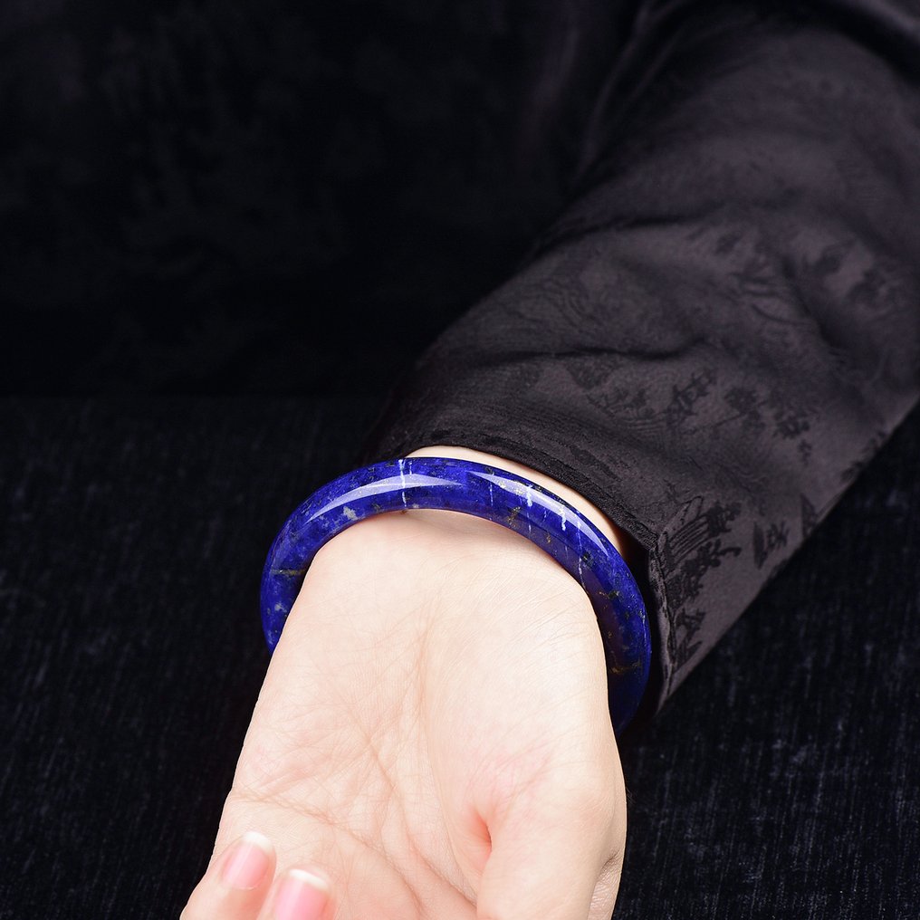 Χωρίς Αποθεματικό - Μεγάνο και Αποκλειστικό Μάτι Λαπίς Λαζούλι φυσικό βραχιόλι. Ένα κόσμημα των γεωλογικών θαυμάτων.- 45.11 g #1.0