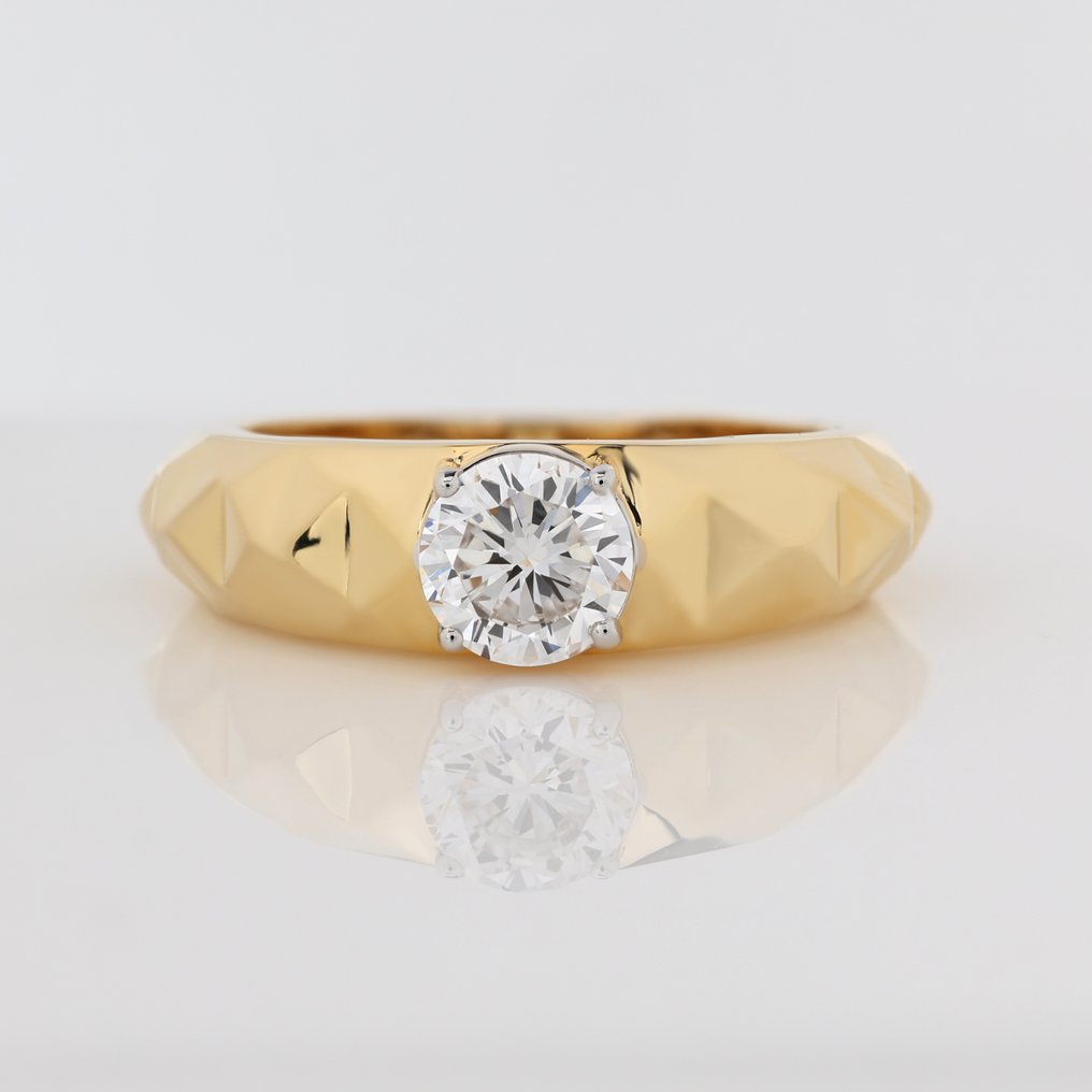 Sormus - 14 kt. Keltakulta - 2.10ct. tw. Timantti (Laboratoriossa kasvatettu) - 2.10Ct timanttisormus #1.0