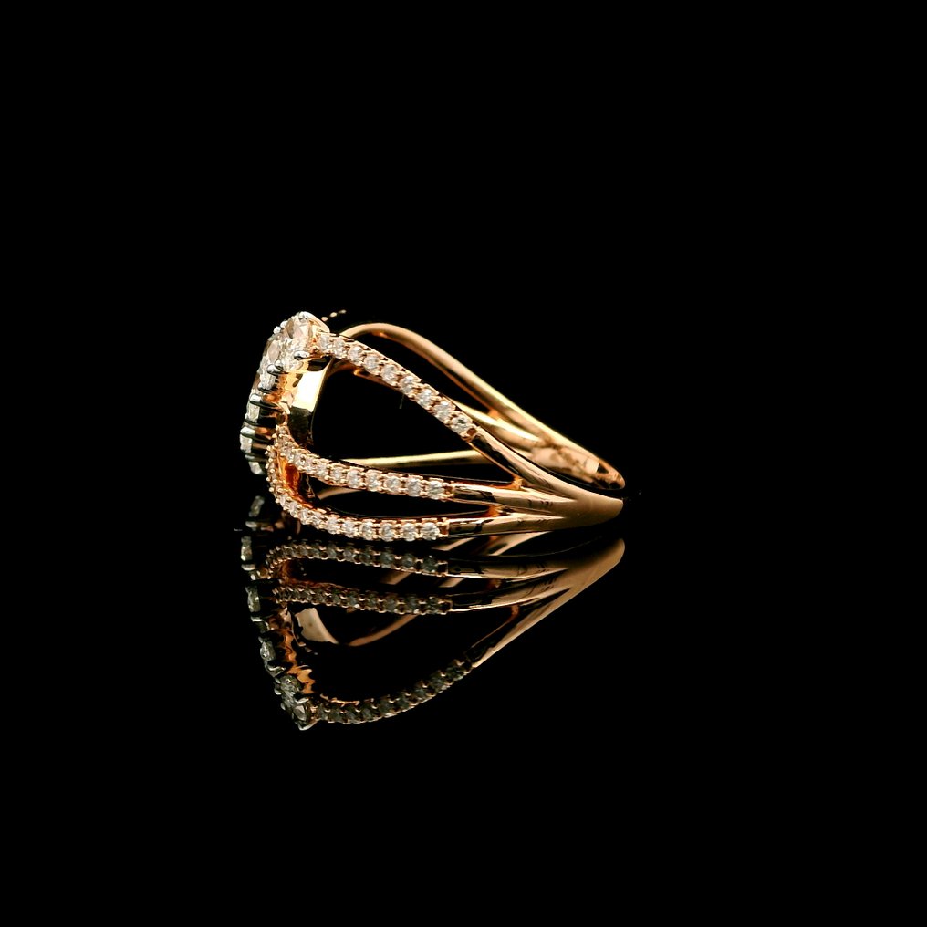 Δαχτυλίδι - 18 καράτια Ροζ χρυσό - 0.61ct. tw. Διαμάντι (Φυσικό) - Διαμάντι #2.1
