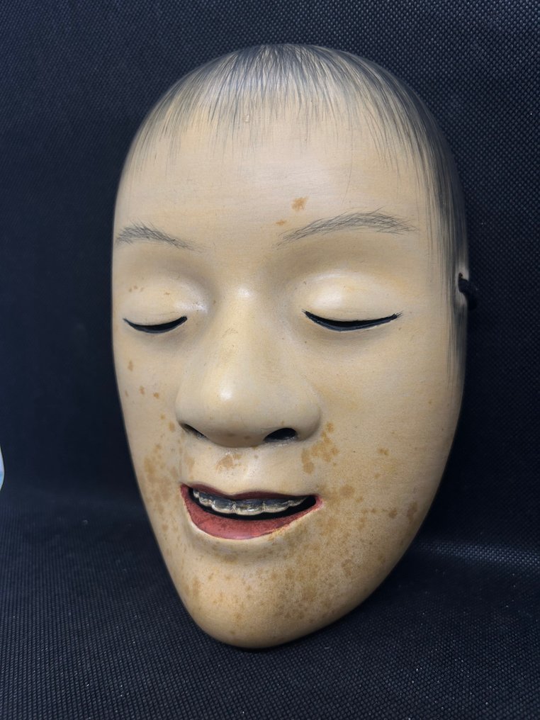 日本能乐面具 - 木, 木制雕刻能面具 - Yoroboshi 弱法師 - Yoroboshi弱法师(Ueda上田) #2.1