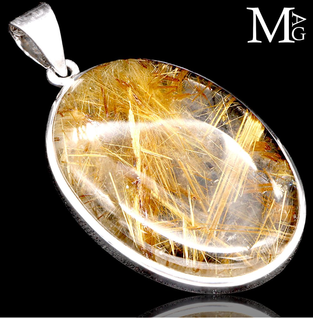 壮观的针状金红石包裹物 针铁矿石——天使之石 - 高度: 49 mm - 闊度: 28 mm- 14 g #1.0