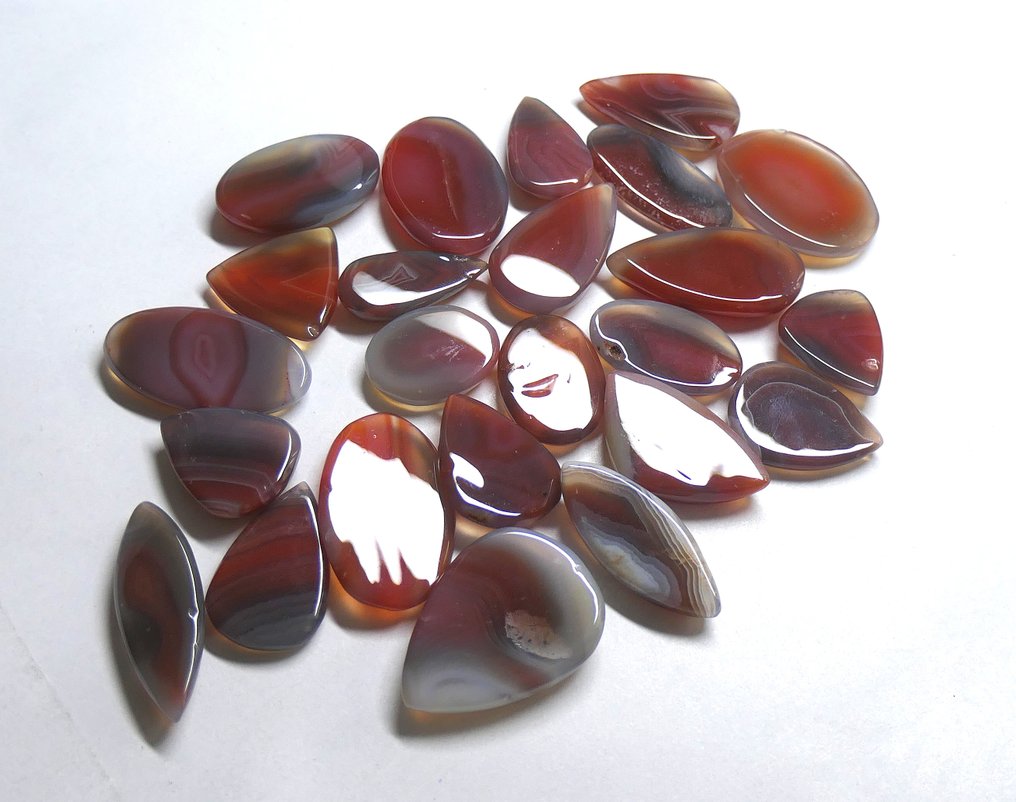 KÆMPE PARTI 100% NATURLIGE AGATTER Cabochon- 100 g - (24) #4.3