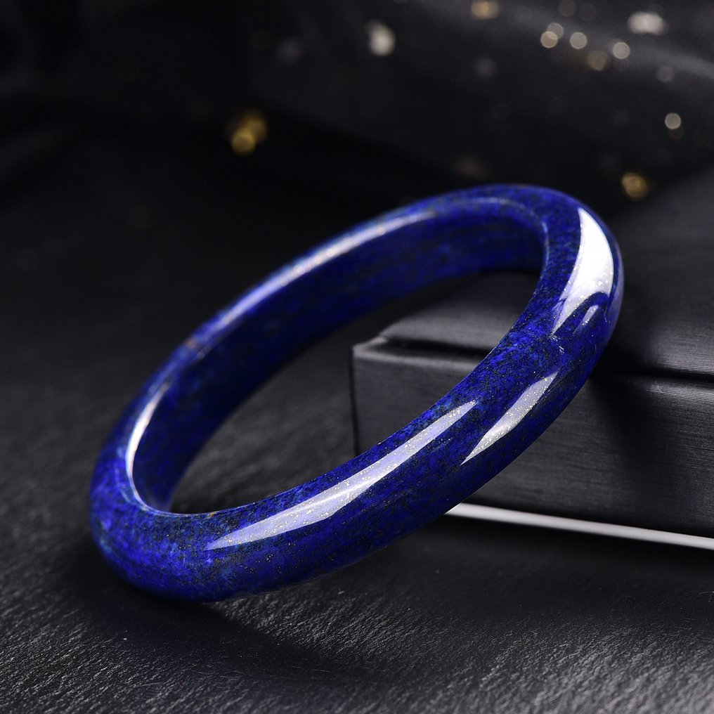 无底价 - 大型独家天然青金石手镯 地质奇观之珠- 55.04 g #1.0