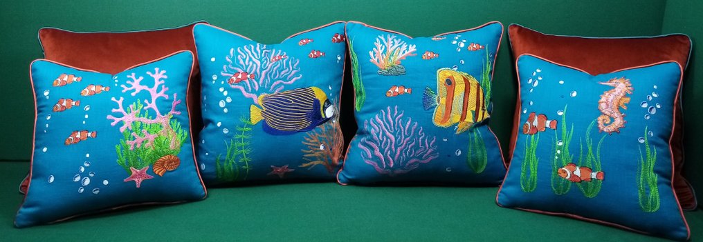 Conjunto de almofadas com tecido 'Tropical Summer' da Manufatti Toscani — enchimento incluído. - Almofada (6) #2.1