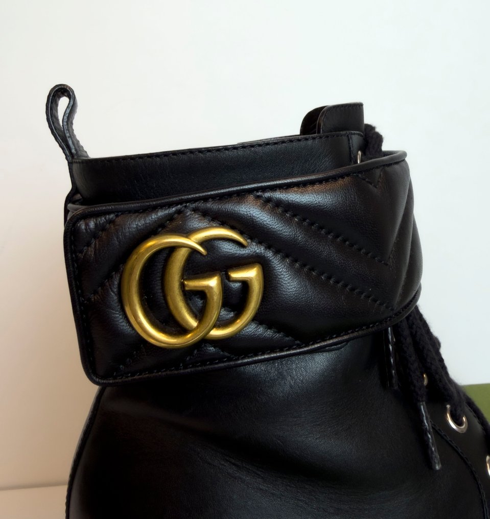 Gucci - Flores Calfskin Nappa Matelasse GG - Sapatos com atacadores - Tamanho: EU 38.5 #3.2