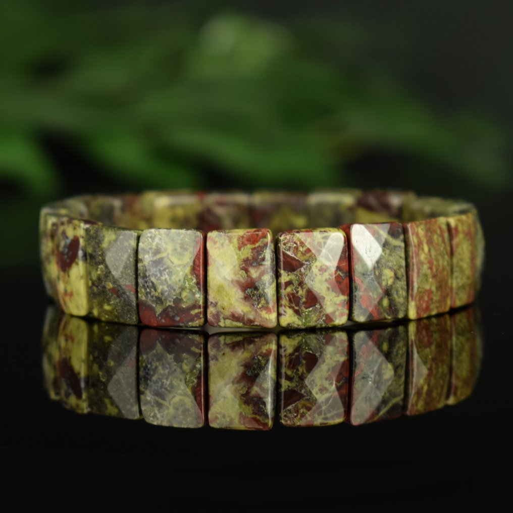 Jaspe Sang de Dragon - alta qualità - Colori magnifici - Larghezza: 14 mm- 42.3 g #2.1