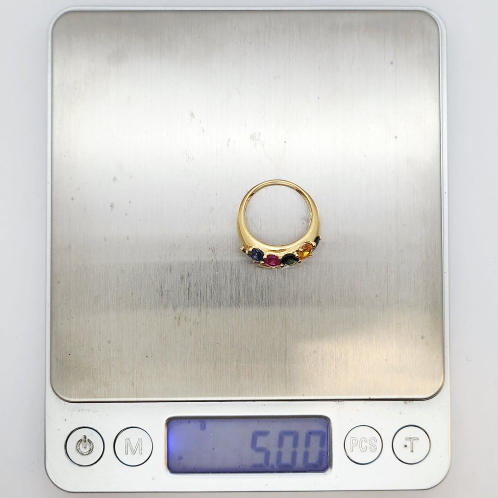 Bague - 18 carats Or jaune - 0.80ct. tw. Rubis - Tanzanite - tourmalines #3.2