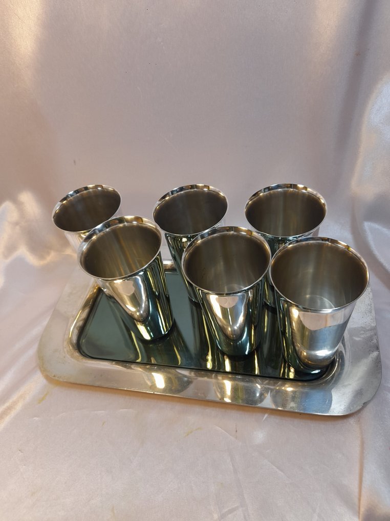 Bossi de Uberti Silverplate - Drinking service (7) - Silverplated, Glass #2.1