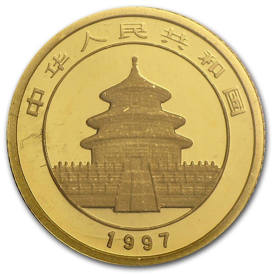 Kina. 1997 1/20 oz ¥5 CNY Chinese Gold Panda Coin #1.0