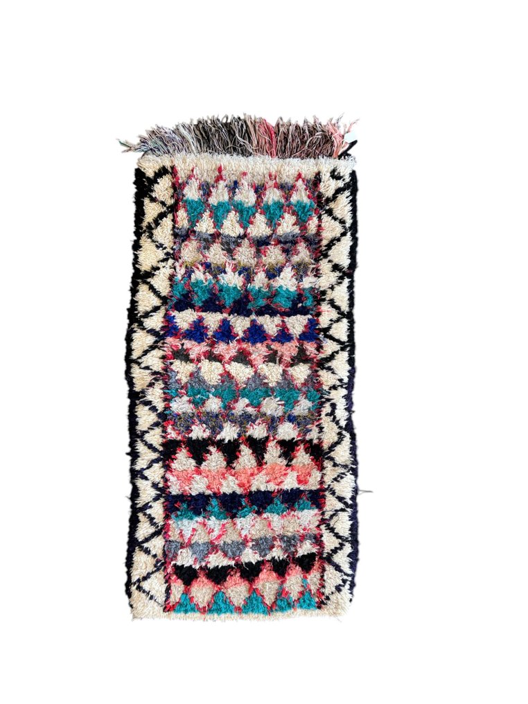 摩洛哥地毯，波希米亚风格装饰，小型复古贝尔贝尔地毯——手工织羊毛——正宗摩洛哥工艺 - 地毯 - 185 cm - 90 cm - 手工编织的羊毛地毯 #1.0