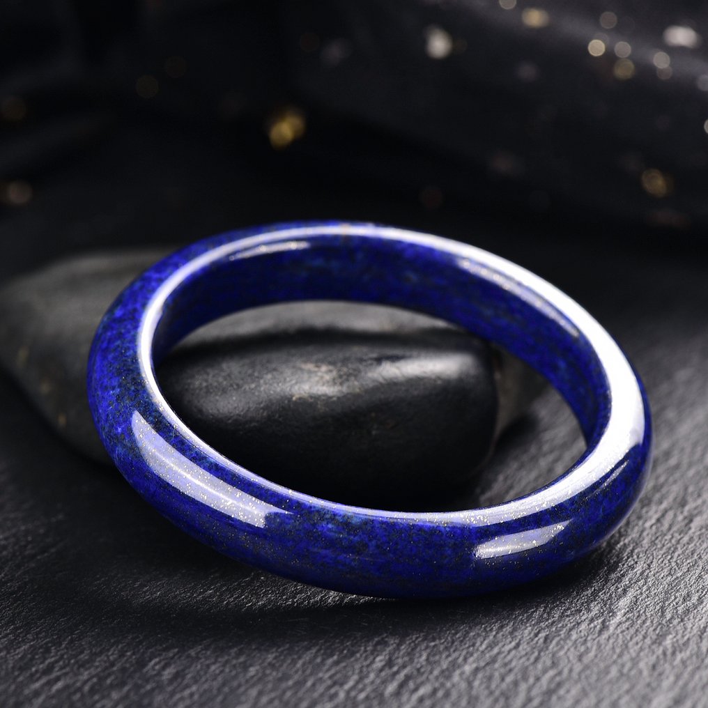 无底价 - 大型独家天然青金石手镯 地质奇观之珠- 55.04 g #4.3