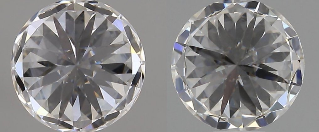 2 pcs Diamante (Naturale) - 0.69 ct - Rotondo - D (incolore) - IF - Gemological Institute of America (GIA) - Matching Pair 3EX #3.2