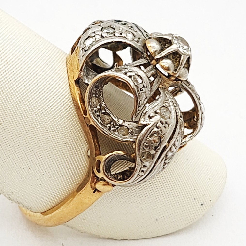 Ring - 18 karat Gull Diamant (Naturlig)  - Diamant #1.0