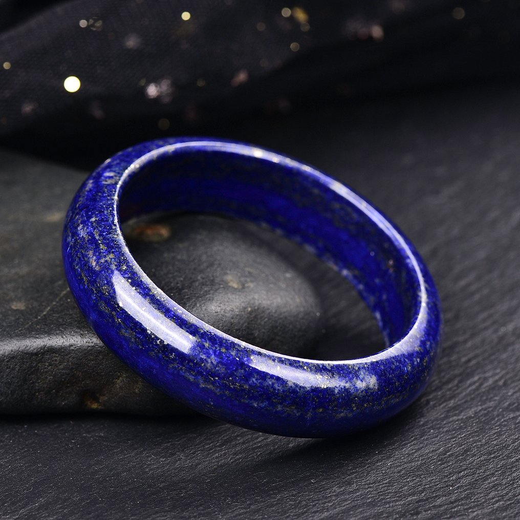 No Reserve - Large and Exclusive Natural Lapis Lazuli Bangle - A Masterful Fusion of Artistry and Natural Elegance- 66.2 g - (35) #4.3