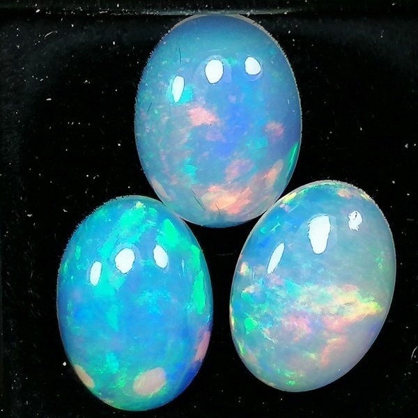 3 pcs  蛋白石  - 6.71 ct - 西班牙宝石学院（IGE） - 浓烈的色彩游戏 #1.0