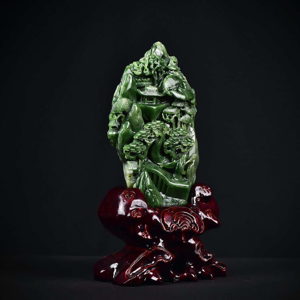 ALGT Certified - Huge and Masterful Natural Nephrite Jade - A powerful hue shaped by nature and time- 1900 g #3.2