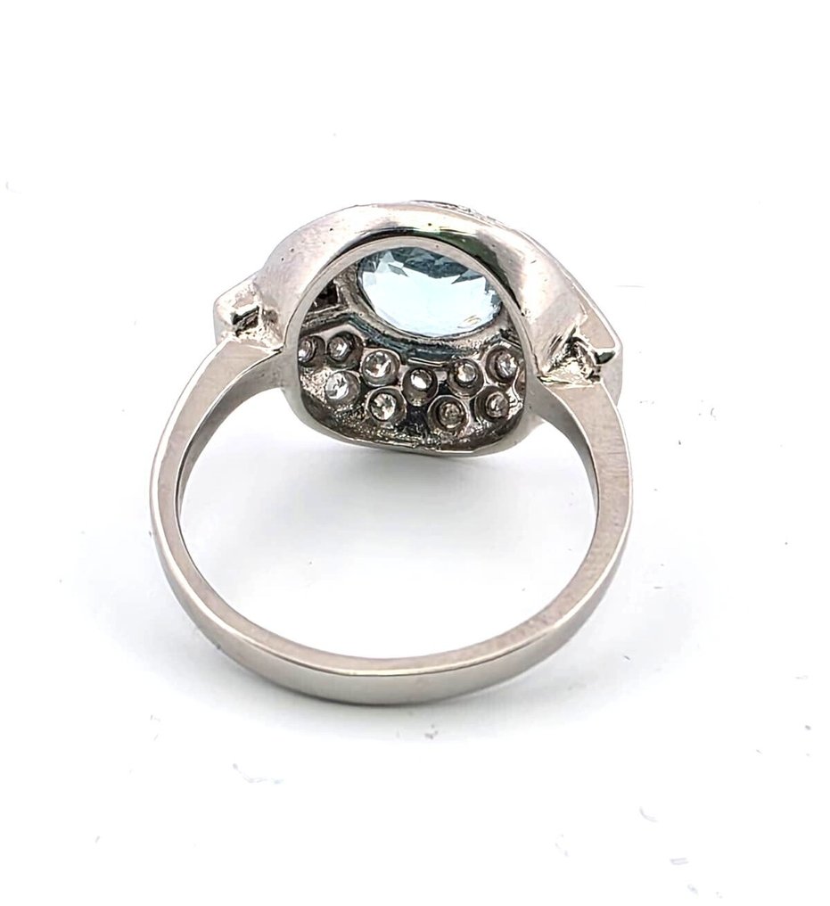 Δαχτυλίδι Πλατίνα Ακουαμαρίνης - Διαμάντι #4.3