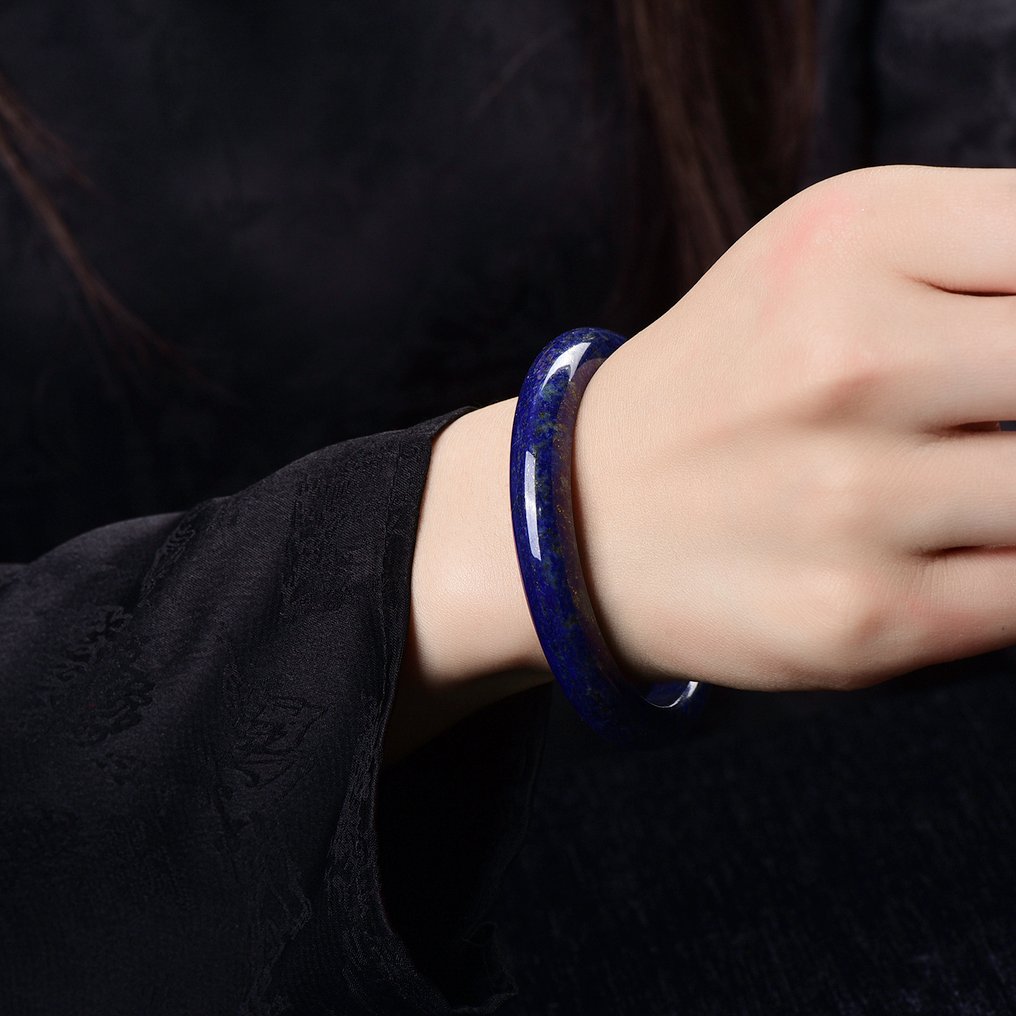Αποκλειστικό Φαρδύς Βραχιόλι από Φυσικό Λάπις Λαζούλι - Χωρίς Επιφύλαξη Λάμψη της φύσης- 40.86 g - (35) #1.0