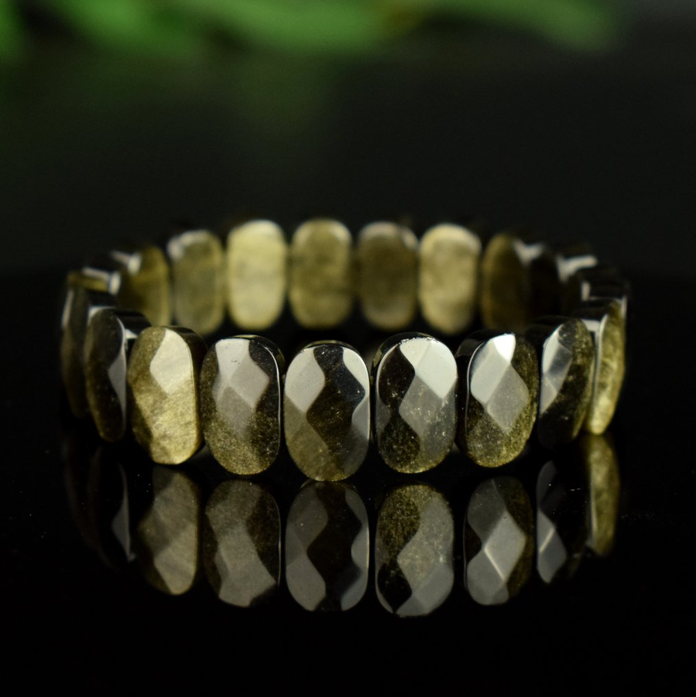 Obsidian Golden iridescent obsidian - Gem quality - Width: 15 mm- 27.9 g #4.3