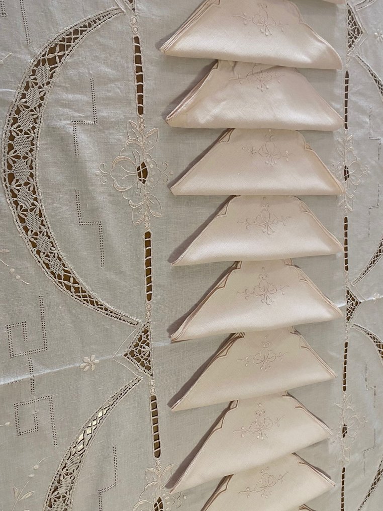 Tablecloth  - 250 cm - 166 cm - Vintage embroidered tablecloth #3.2