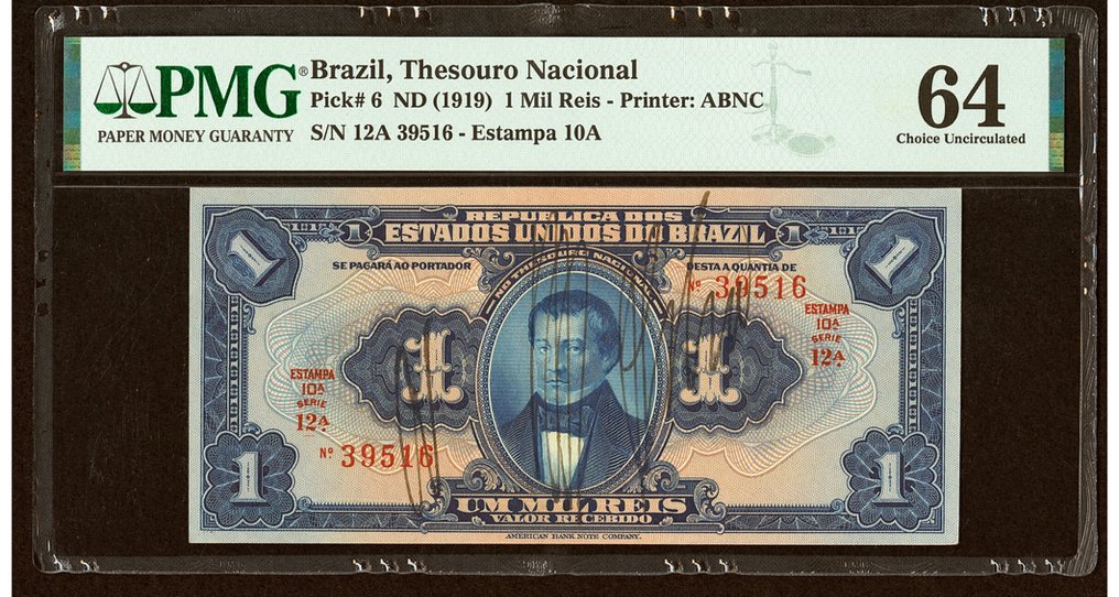 Brazília. - 1000 Reis ND (1919) - Pick 6 #1.0