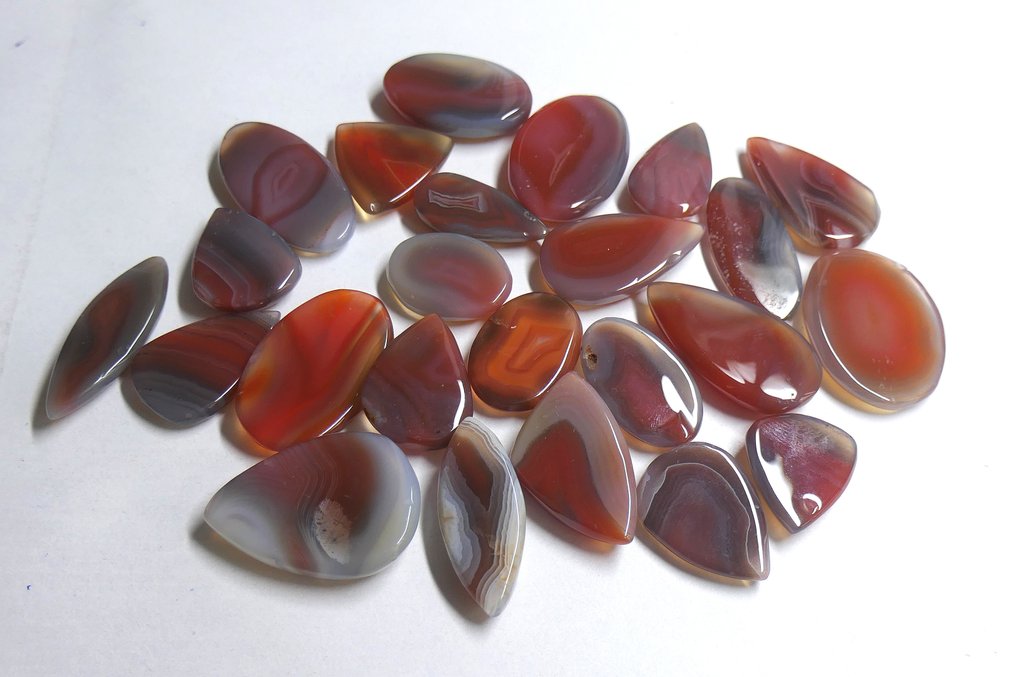 KÆMPE PARTI 100% NATURLIGE AGATTER Cabochon- 100 g - (24) #2.1