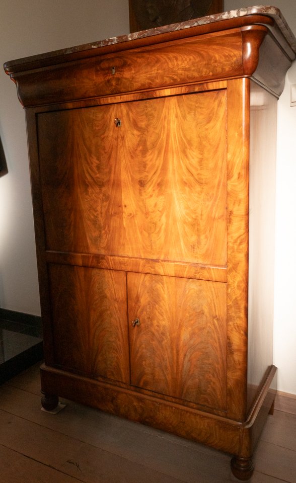 Sekretär - Holz - Sekretärschreibtisch mit Marmortop #1.0