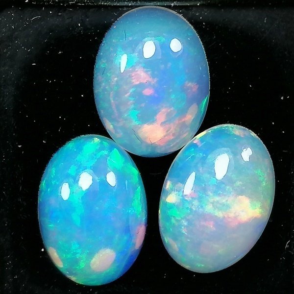 3 pcs  蛋白石  - 6.71 ct - 西班牙宝石学院（IGE） - 浓烈的色彩游戏 #2.1