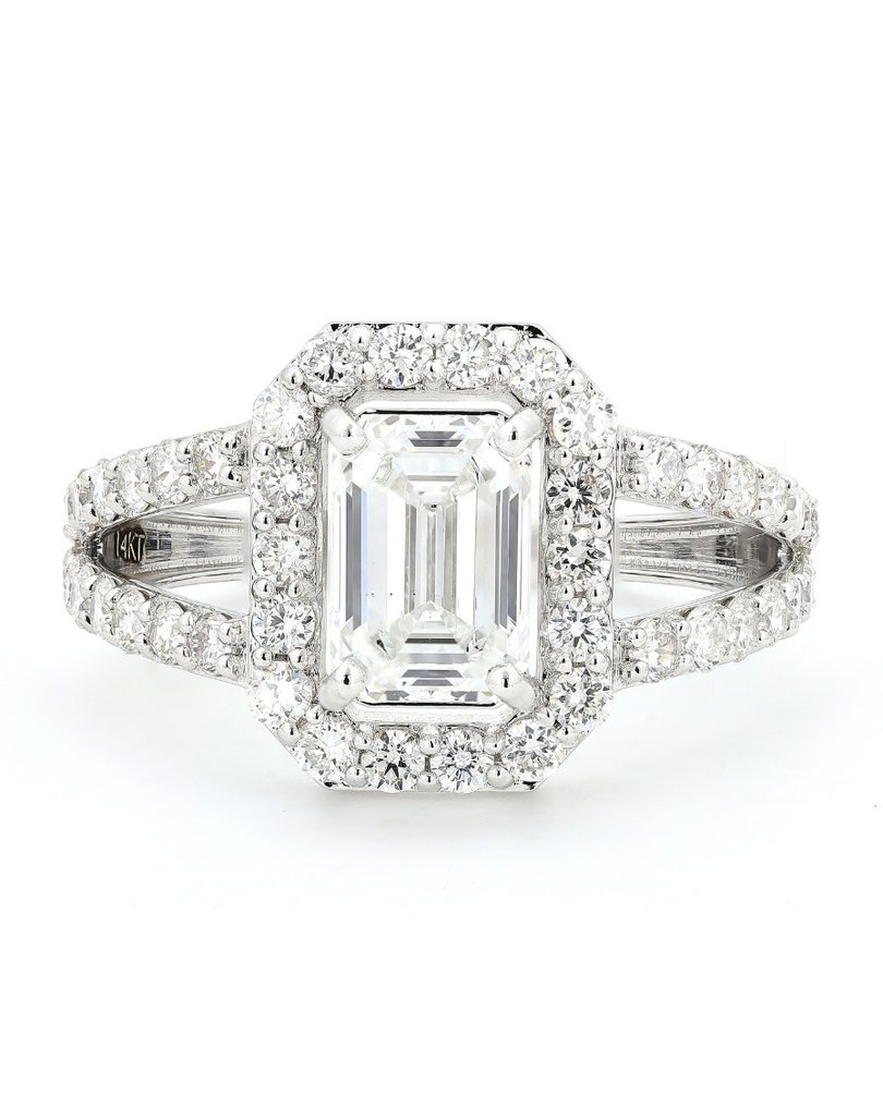 Ingen mindstepris - Forlovelsesring - 14 karat Hvidguld - 2.46ct. tw. Diamant (Laboratoriedyrket) - Diamant - Emerald Cut vielsesring #4.3