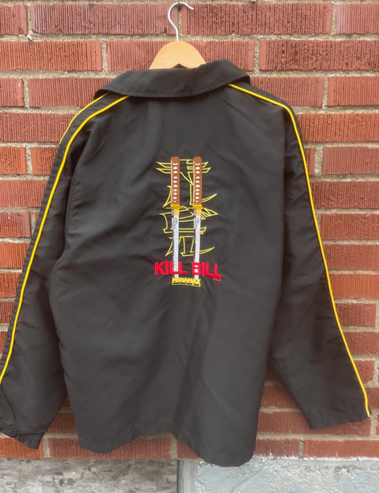 Kill Bill, Vol. 2 - Black coach-style jacket with yellow piping, back embroidery - Size: L - Bishop #1.0
