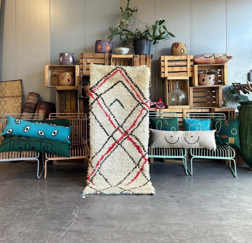 Μαροκινό χαλί, μποέμικη διακόσμηση, μικρό vintage χαλί Μπερμπέρης – χειροποίητο μαλλί – αυθεντική - Χαλί - 175 cm - 75 cm - Χειροποίητο χαλί από μαλλί #1.0