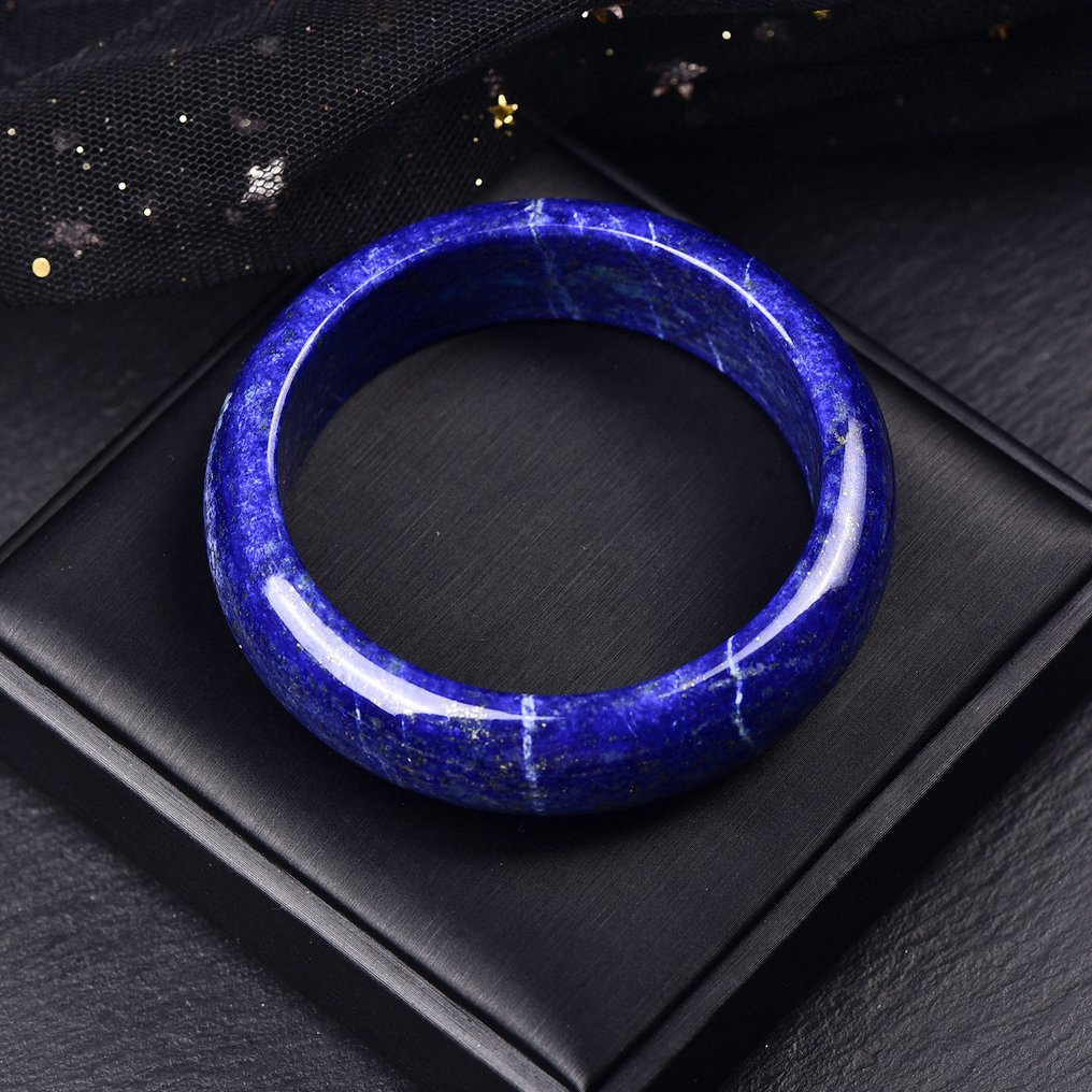 无保留 - 大型且独家的天然青金石手镯 由大地的耐心赋予生命的宝石- 80.13 g - (35) #3.2