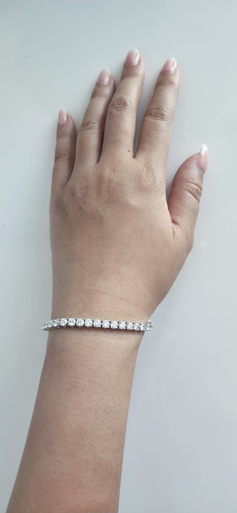 Tenisz karkötő - 14 kt. Fehér arany -  8.21ct. tw. Gyémánt (Laboratóriumban előállított) #3.2