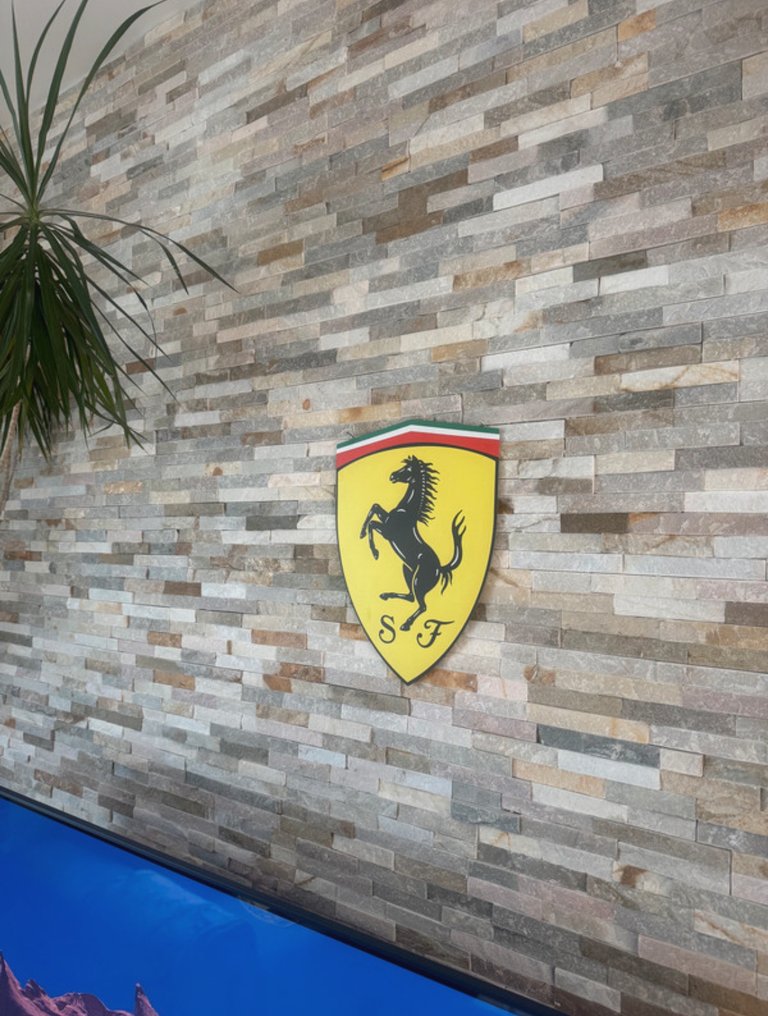 XL稀有法拉利金属标志 – 标志性马匹 40x30厘米 – 收藏家墙面艺术 - Ferrari #2.1