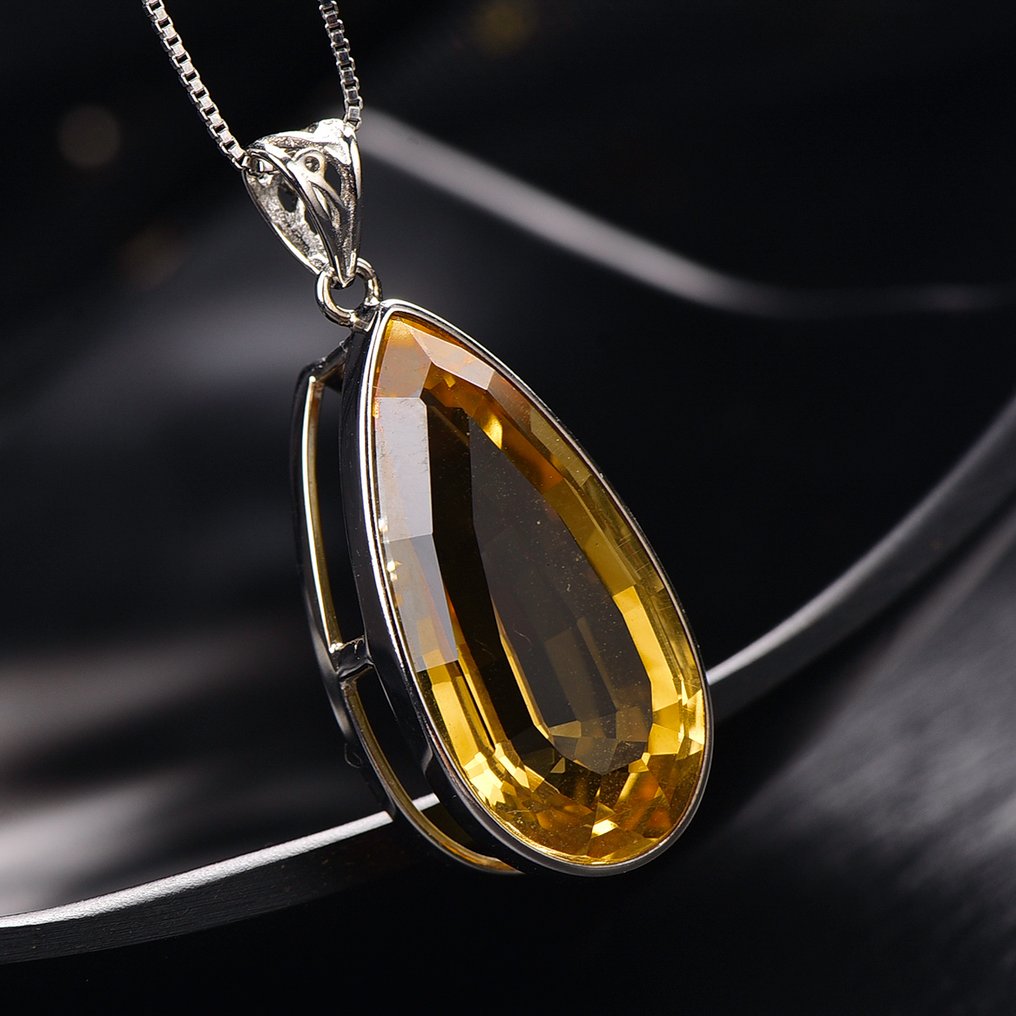 Πιστοποιημένο από ALGT - Μεγάλο και Πολύ Επιλεγμένο Κρεμαστό από φυσικό κιτρίνο Εξαιρετική διαύγεια που ξεχωρίζει με την πρώτη ματιά.- 7.88 g #4.3