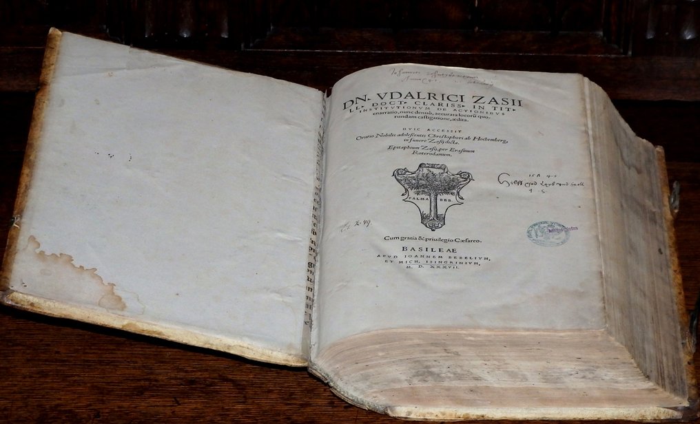 Ulrich Zasius - Institutionum de Actionibus - Iureconsulti Clariss et in Academia - Intellectus Iuris Civilis - 1532-1540 #2.1