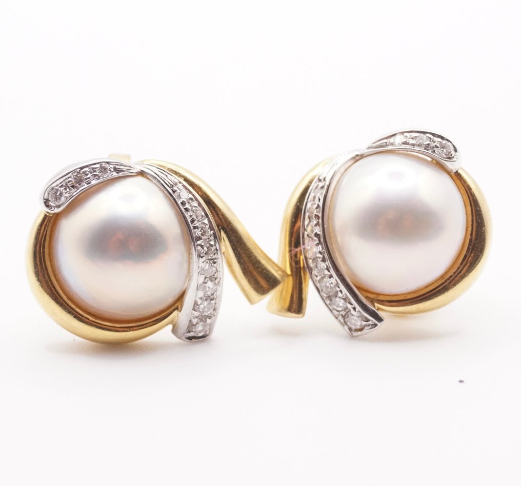 Damiani - Drop fülbevaló - 18 kt. Sárga arany Gyöngy - Gyémánt #1.0