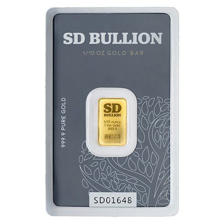 1/10 Troy Ounce - 金色 - 1/10 oz SD Bullion 9999 Fine Gold Bar (In Assay) #1.0