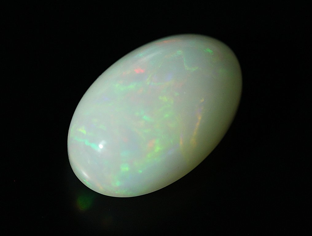 Wit Opaal - 7.20 ct - Instituto Gemólogico Español (IGE) - Intensief kleurenspel #3.2