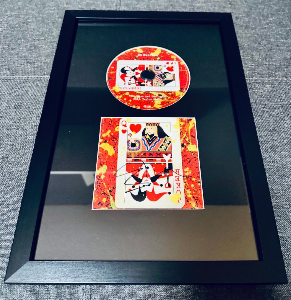 Ed Sheeran - Portada del CD de 'Joker and the Queen' feat. Taylor Swift y CD en marco personalizado - firmado a mano, enmarcado, Personalmente firmado a mano #1.0
