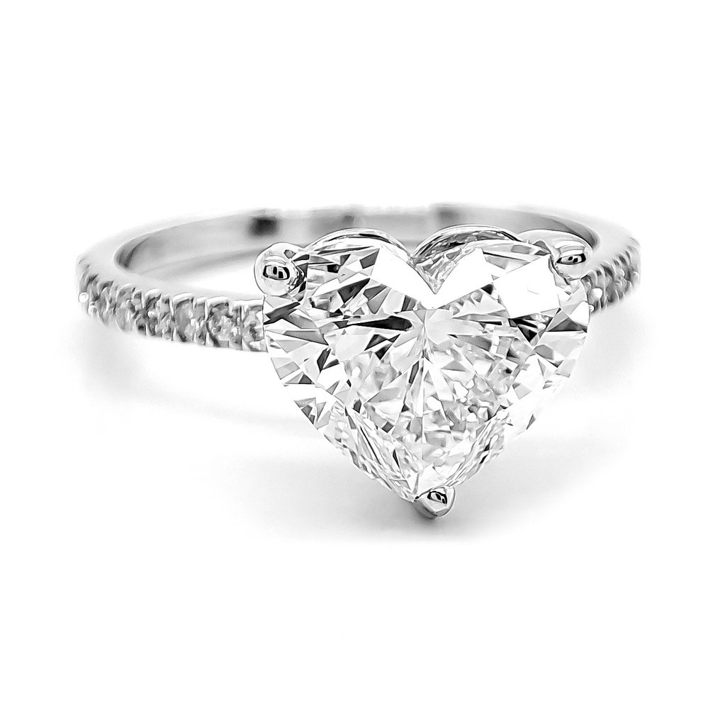 Anello - 14 carati Oro bianco, F/VVS2 - 3.19ct. tw. Diamante (Coltivato in laboratorio) - Diamante - IGI Certified #2.1