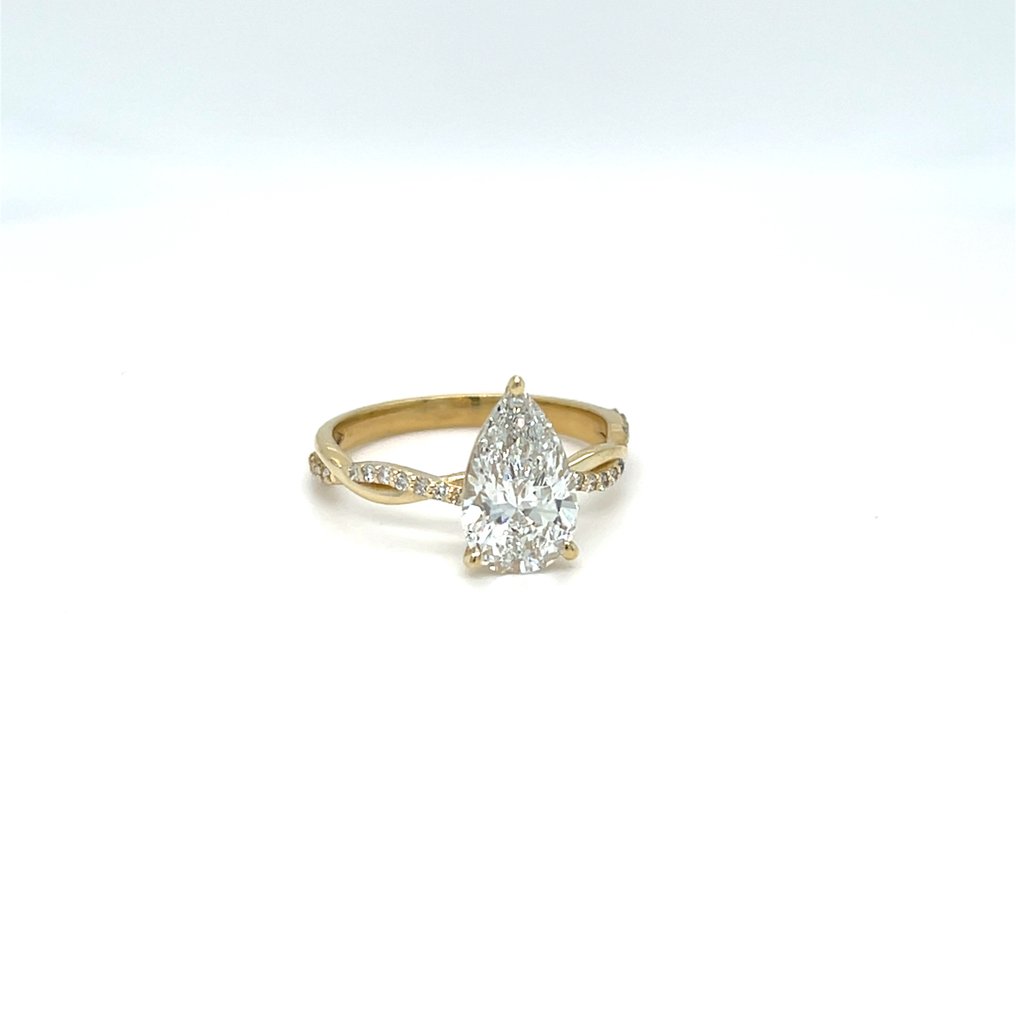 χωρίς τιμή ασφαλείας - Δαχτυλίδι - 14 καράτια Κίτρινο χρυσό -  2.00ct. tw. Διαμάντι (Εργαστηριακής καλλιέργειας) - Διαμάντι #1.0