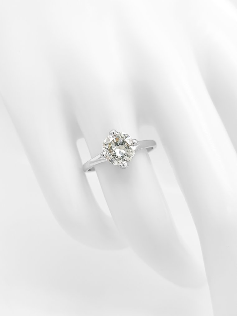 戒指 - 14K包金 白金 - 1.51ct. tw. 钻石 (天然色彩的) - IGI-Zertifikat #3.2